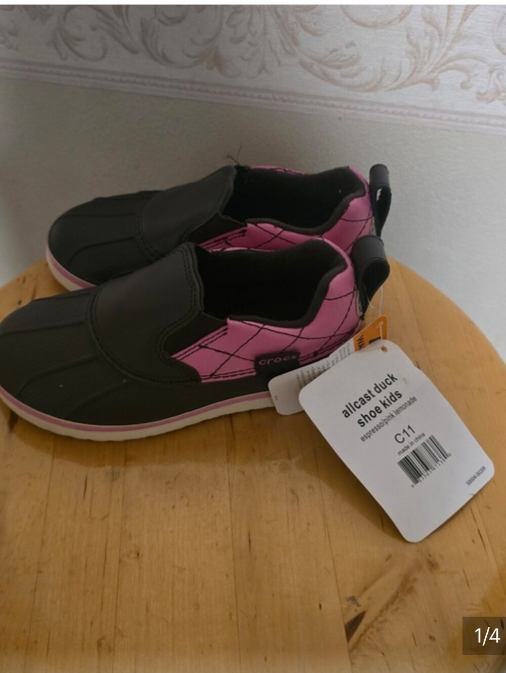 Crocs Kids AllCast Duck Shoe -Black and Pink